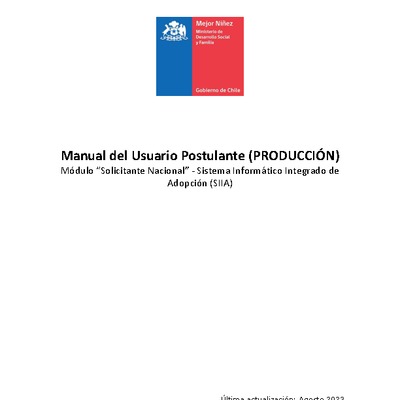 Manual de usuario: Postulante a adopción