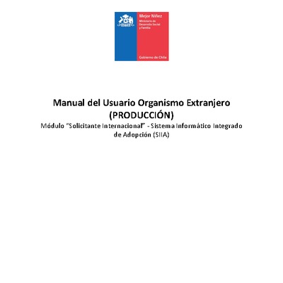 Manual de usuario: Postulante a adopción en el extranjero