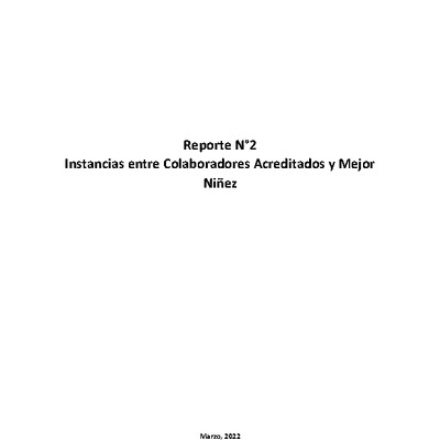 Reporte N°2 Instancias entre Colaboradores Acreditados y Mejor Niñez