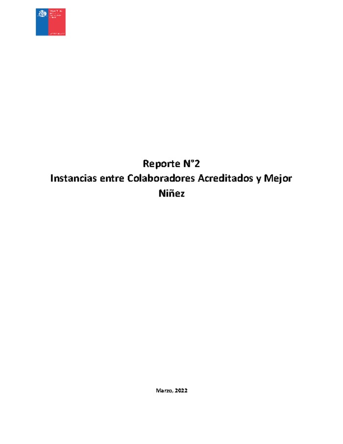 Reporte N°2 Instancias entre Colaboradores Acreditados y Mejor Niñez