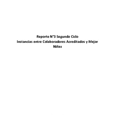 Reporte N°3 Segundo Ciclo - Instancias entre Colaboradores Acreditados y Mejor Niñez