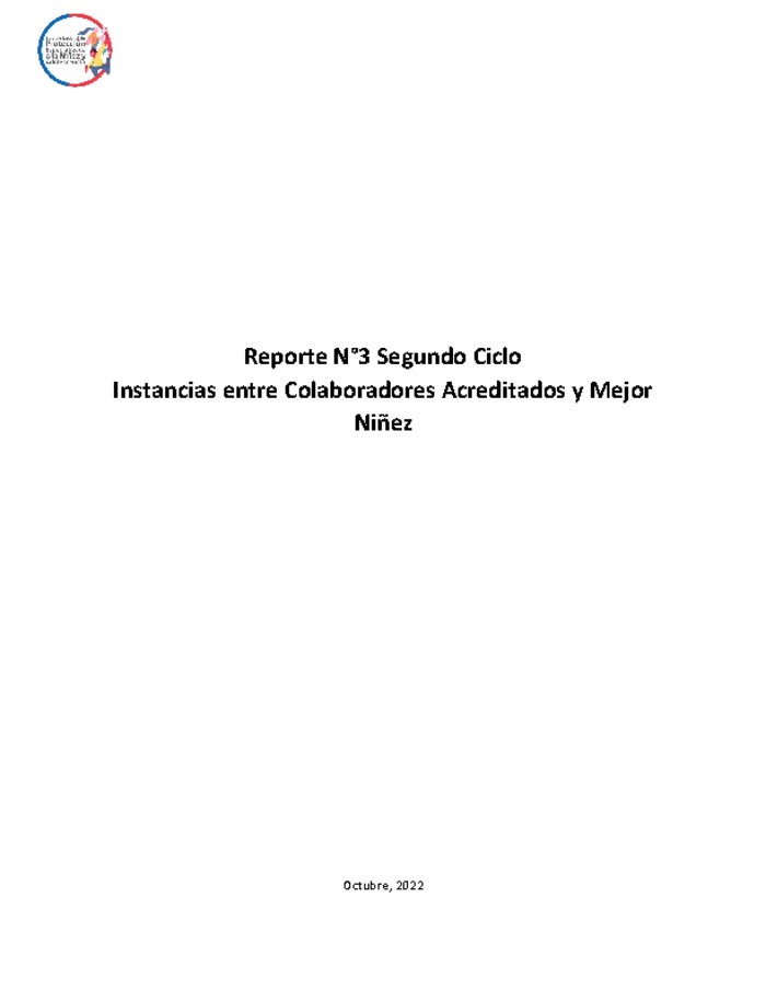 Reporte N°3 Segundo Ciclo - Instancias entre Colaboradores Acreditados y Mejor Niñez