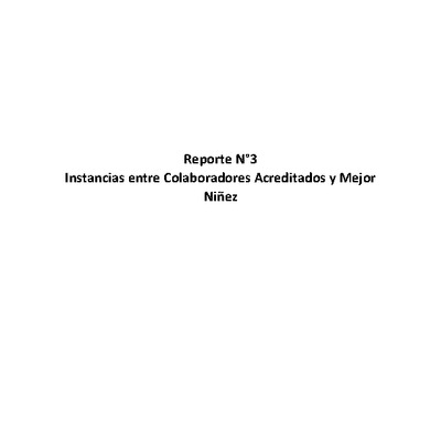 Reporte N°3 "Normativa financiera" - Instancias entre Colaboradores Acreditados y Mejor Niñez