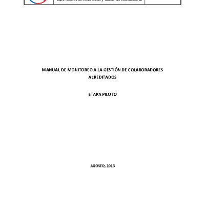 Manual de monitoreo a la gestión de colaboradores acreditados - Etapa piloto