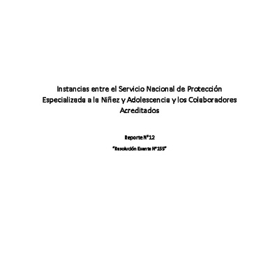 Reporte N°12 “Resolución Exenta N°155”