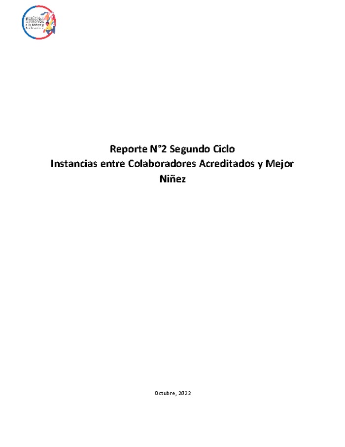 Reporte N°2 Segundo Ciclo Instancias entre Colaboradores Acreditados y Mejor Niñez