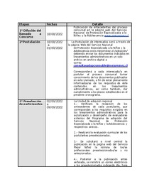 Cronograma Concurso Público de Evaluadores Externos de región de Ñuble