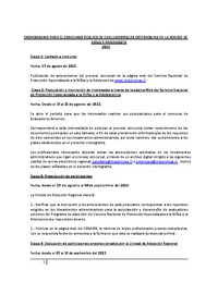 Cronograma para el concurso público de evaluadores/as externos/as en la región de Arica y Parinacota 2022