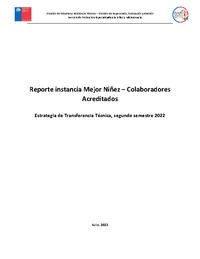Reporte instancia Mejor Niñez – Colaboradores  Acreditados