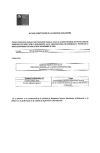 Acta de constitución de la comisión evaluadora
