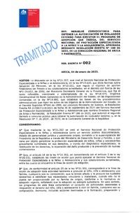Resolución Exenta N° 002 del 4 de enero del 2023: Resuelve convocatoria para obtener autorización de Evaluador Externo
