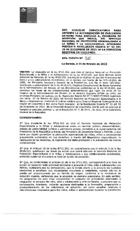 Resolución Exenta N° 100 del 15 de febrero del 2022: Resuelve convocatoria para obtener la autorización de Evaluador Externo para Ejecutar el programa de adopción que indica.