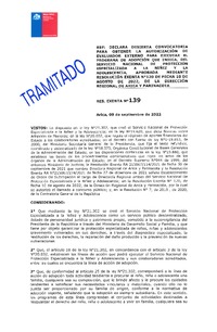 Resolución Exenta N° 139