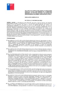 Resolución Exenta N° 25 del 21 de febrero del 2022: Rectifica resolución N°22 de 16 de febrero de la Dirección Regional de Ñuble