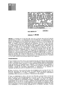 Resolución Exenta N°000004 del 13 de enero del 2022 que autoriza llamado a concurso público para obtener la autorización del evaluador externo en la región de La Araucanía y aprueba "Lineamientos administrativos para la certificación y desempeño de evaluadores externos del Programa de Adopción del Servicio Nacional de Protecció Especializada a la Niñez y la Adolescencia" y cronograma de la licitación