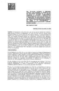 Resolución Exenta N°005 del 28 de diciembre del 2021 que autoriza llamado a concurso público para obtener la autorización del evaluador externo en la región de Tarapacá y aprueba "Lineamientos administrativos para la certificación y desempeño de evaluadores externos del Programa de Adopción del Servicio Nacional de Protecció Especializada a la Niñez y la Adolescencia" y cronograma de la licitación