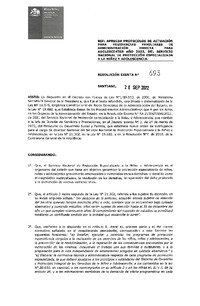 Resolución Exenta N°693 del 28 de septiembre del 2022 que aprueba protocolos de actuación para residencias familiares de administración directa para adolescentes año 2022