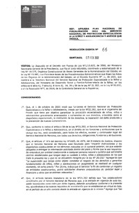 Resolución Exenta N°66 del 7 de febrero de 2022 que aprueba Plan Nacional de Fiscalización 2022 del Servicio Nacional de Protección Especializada a la Niñez y Adolescencia y anexos que indica