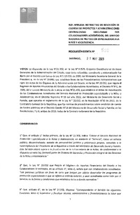 Resolución Exenta N°565 del 31 de mayo de 2023 que aprueba instructivo de rendición de cuentas de proyectos y administraciones centralizadas ejecutadas por colabroadores acreditados, del Servicio de Protección Especializada a la Niñez y Adolescencia