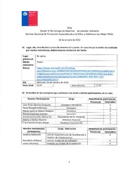Acta Sesión N°18 Consejo de Expertos - de carácter Ordinaria