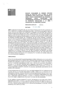 Resolución Exenta N°921 del 18 de agosto de 2023 que resuelve parcialmente el segundo concurso público de proyectos para la línea de acción Diagnóstico Clínico Especializado y seguimiento de casos y pericia, específicamente del Programa de Diagnóstico Clínico Especializado para colaboradores acreditados del Servicio de Protección en la región de Atacama