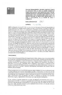 Resolución Exenta N°912 del 18 de agosto de 2023 que resuelve parcialmente el segundo concurso público de proyectos para la línea de acción Diagnóstico Clínico Especializado y seguimiento de casos y pericia, específicamente del Programa de Diagnóstico Clínico Especializado para colaboradores acreditados del Servicio de Protección en la región de Arica y Parinacota