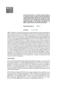 Resolución Exenta N°925 del 18 de agosto de 2023 que resuelve parcialmente el segundo concurso público de proyectos para la línea de acción Diagnóstico Clínico Especializado y seguimiento de casos y pericia, específicamente del Programa de Diagnóstico Clínico Especializado para colaboradores acreditados del Servicio de Protección en la región de Coquimbo