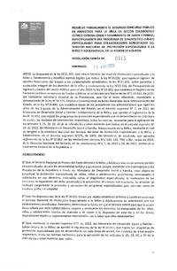 Resolución Exenta N°915 del 18 de agosto de 2023 que resuelve parcialmente el segundo concurso público de proyectos para la línea de acción Diagnóstico Clínico Especializado y seguimiento de casos y pericia, específicamente del Programa de Diagnóstico Clínico Especializado para colaboradores acreditados del Servicio de Protección en la región de Los Ríos