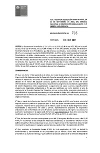 Resolución Exenta N°709 del 3 de octubre de 2022 que modifica resolución exenta N°667, de 21 de septiembre de 2022, del Servicio Nacional de Protección Especializada a la Niñez y Adolescencia