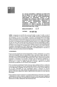 Resolución Exenta N°623 del 9 de septiembre de 2022 que declara inadminisibles y admisibles las propuestas que se indican en el segundo concurso público de proyectos para la línea de acción Intervenciones Ambulatorias de Repración