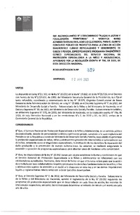 Resolución Exenta N°839 del 2 de agosto de 2023 que rectifica anexo N°1 denominado "plazas a licitar y focalización territorial" y modifica bases administrativas en el sentido que indica, para el quinto concurso público de proyectos para la línea nde acción Diagnóstico Clínico Especializado y seguimiento de casos y pericia, especiicamente Programa Diagnóstico Clínico Especializado, del Servicio Nacionald e Protección Especializada a la Niñez y Adolescencia, aprobado pór la resolcuión exenta N°796, de 2023, de esta Dirección Nacional