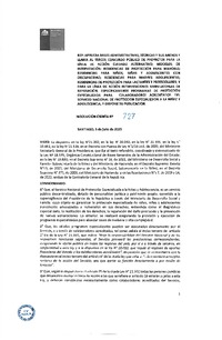 Resolución Exenta Nº 727 del 05 de julio de 2023 que aprueba bases administrativas, técnicas y sus anexos y llama al tercer concurso público de proyectos para la Línea de Acción Cuidado Alternativo, Modelos de intervención: Residencias de Protección para Mayores; Residencias para niños, niñas y adolescentes con discapacidad; Residencias para madres adolescentes; Residencias de Protección para lactante y preescolares; y para la Línea de Acción Intervenciones Ambulatorias de Reparación, específicamente programas de Protección Especializada en la Región de Los Lagos, y dispone su publicación.
