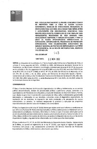 Resolución Exenta N°943 del 22 de noviembre de 2022 que resuelve parcialmente el primer concurso público de proyectos para la línea de acción cuidado alternativo, modelos de intervención: residencias de protección para mayores; residencias para niños, niñas y adolescentes con discapacidad; residencias para madres adolescentes; residencias de vida familiar para adolescentes; residencias de vida familiar para adolescencia temprana; y Familias de Acogida; y para la línea de acción Intervenciones Ambulatorias de Reparación, específicamente, programas de protección especializada, para colaboradores acreditados del Servicio de Protección, en la región Metropolitana, respecto del código 179.