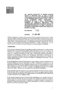 Resolución Exenta N°793 del 21 de octubre de 2022 que resuelve parcialmente el segundo concurso público de proyectos para la línea de acción Intervenciones Ambulatorias de Reparación, modelos de intervención que se indican y para la línea de acción Diagnóstico Clínico Especializado y seguimiento de casos y pericia, Modelo Programa de Diagnóstico Ambulatorio, para colaboradores acreditados del Servicio de Protección, autorizado por la resolución exenta N°502, de 2022, en la región de Los Lagos.