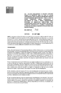 Resolución Exenta N°790 del 21 de octubre de 2022 que resuelve parcialmente el segundo concurso público de proyectos para la línea de acción Intervenciones Ambulatorias de Reparación, modelos de intervención que se indican y para la línea de acción Diagnóstico Clínico Especializado y seguimiento de casos y pericia, Modelo Programa de Diagnóstico Ambulatorio, para colaboradores acreditados del Servicio de Protección, autorizado por la resolución exenta N°502, de 2022, en la región de Biobío