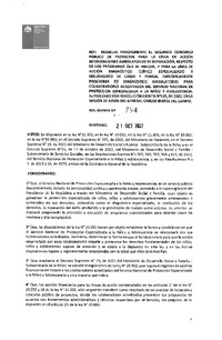 Resolución Exenta N°794 del 21 de octubre de 2022 que resuelve parcialmente el segundo concurso público de proyectos para la línea de acción Intervenciones Ambulatorias de Reparación, modelos de intervención que se indican y para la línea de acción Diagnóstico Clínico Especializado y seguimiento de casos y pericia, Modelo Programa de Diagnóstico Ambulatorio, para colaboradores acreditados del Servicio de Protección, autorizado por la resolución exenta N°502, de 2022, en la región de Aysén del General Carlos Ibáñez del Campo