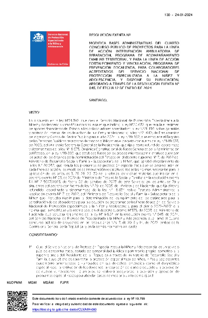 Resolución Exenta Nº130