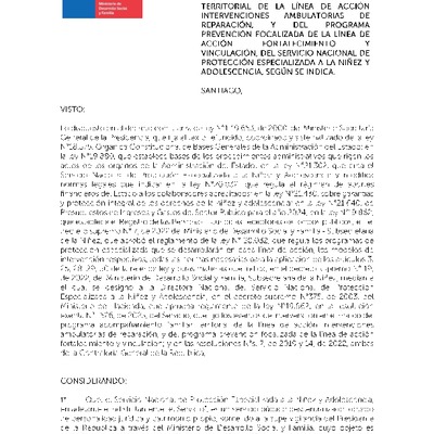 Resolución Exenta N°213: Aclara y rectifica resolución exenta N°1.526, de 2023, que fijo eventos de intervención en el marco del programa Acompañamiento Familiar Territorial y del programa Prevención Focalizada