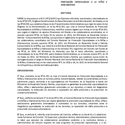 Resolución Exenta Nº201 que aprueba lineamientos de fiscalización, plan de asesoría y mejoramiento y procedimiento sancionatorio del Servicio de Protección