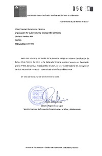 Certificación de sanción firme a Organización No Gubernamental de desarollo COINCIDE
