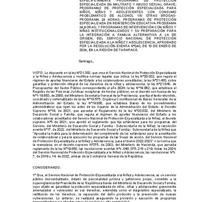 Resolución Exenta Nº375 que resuelve parcialmente el Tercer Concurso Público de Proyectos 2024 en la región de Tarapacá