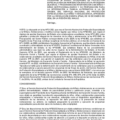 Resolución Exenta Nº377 que resuelve parcialmente el Tercer Concurso Público de Proyectos 2024 en la región de Maule