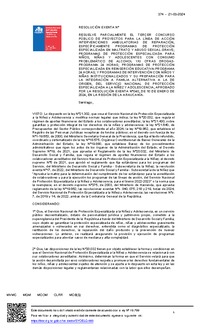 Resolución Exenta Nº374 que resuelve parcialmente el Tercer Concurso Público de Proyectos 2024 en la región de La Araucanía