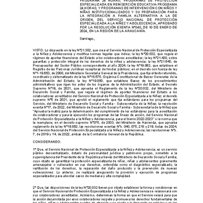 Resolución Exenta Nº374 que resuelve parcialmente el Tercer Concurso Público de Proyectos 2024 en la región de La Araucanía