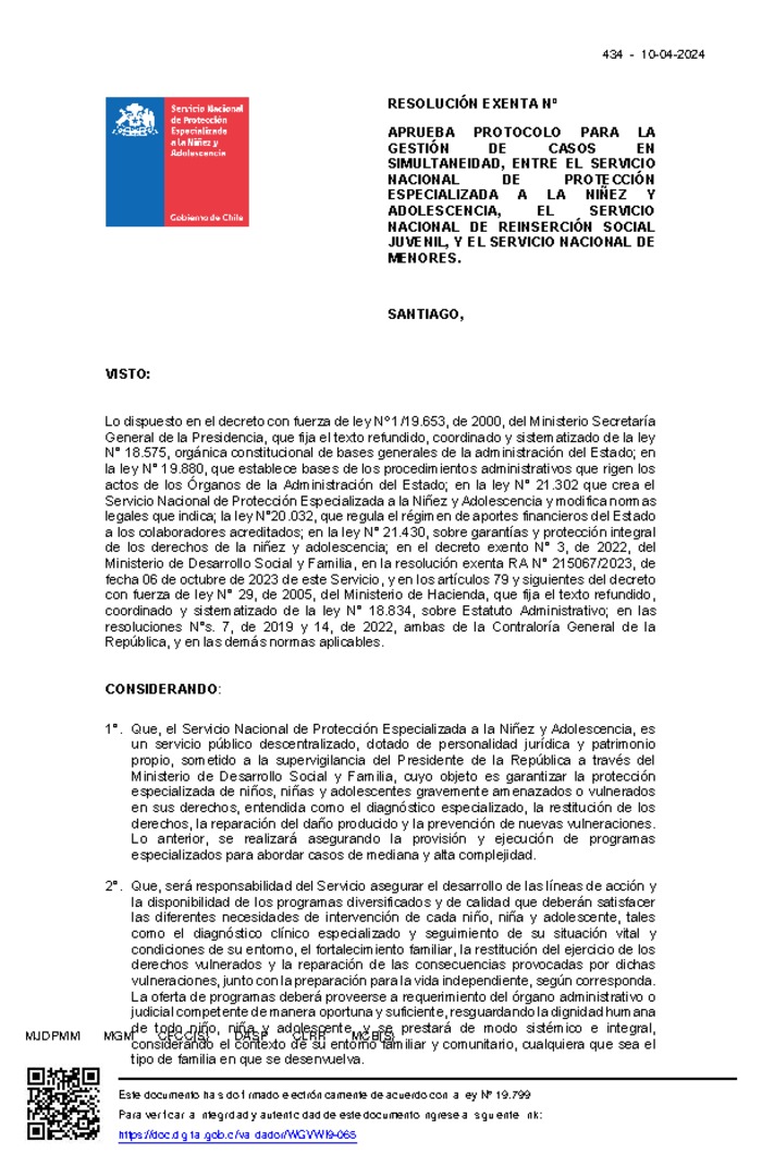 Resolución Exenta Nº434