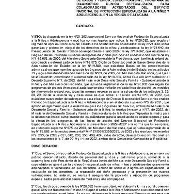 Resolución Exenta Nº460 que resuelve parcialmente el Segundo Concurso Público de Proyectos 2024 en la región de