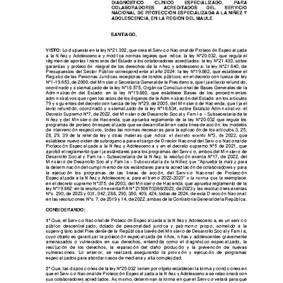Resolución Exenta Nº458 que resuelve parcialmente el Segundo Concurso Público de Proyectos 2024 en la región del Maule