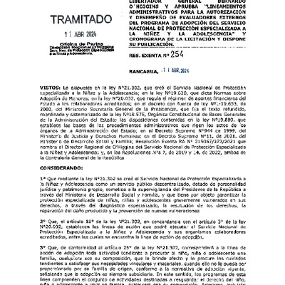 Resolución Exenta N°254