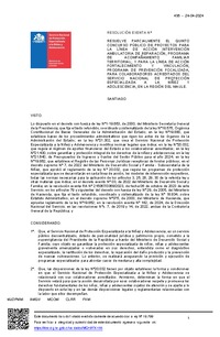 Resolución Exenta Nº495 que resuelve parcialmente el Quinto Concurso Público de Proyectos 2024 en la región de Maule