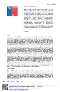 Resolución Exenta Nº609 que deja sin efecto la adjudicación conjunta de los códigos 1453, 1454 y 1455 y declara desierto parcialmente el Primer Concurso Público de Proyectos 2024 en la región del Biobío